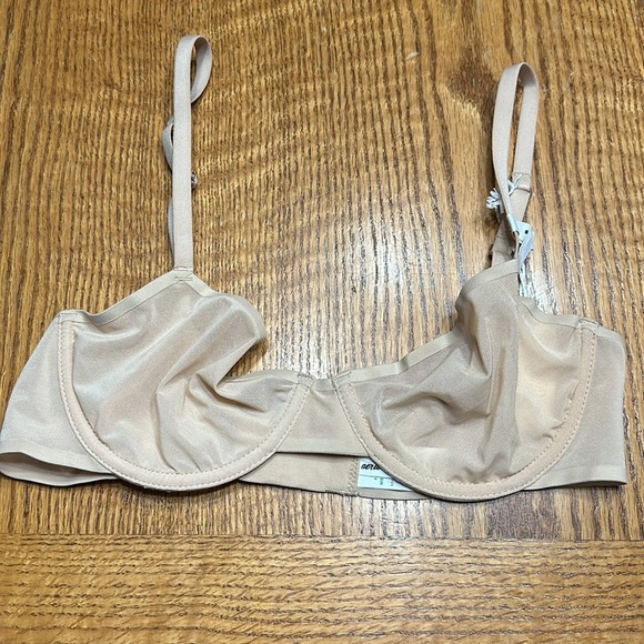 Aerie SMOOTHEZ Nude Mesh Balconette Bra NWT - Picture 3 of 4